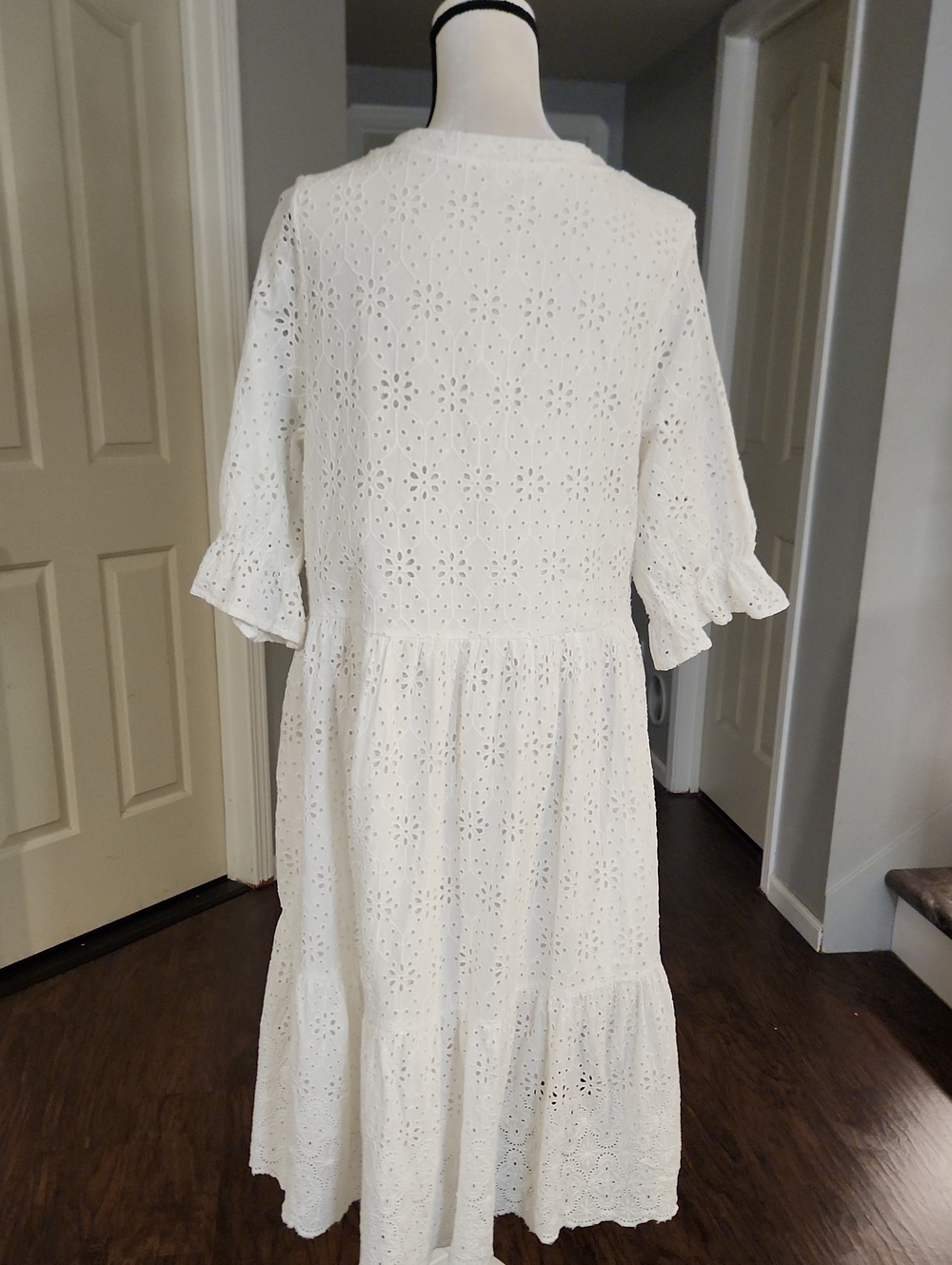 NWOT Sundance Eyelit Cottagecore Ruffle Sleeve Midi Dress - Picture 5 of 5